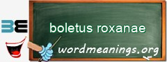 WordMeaning blackboard for boletus roxanae